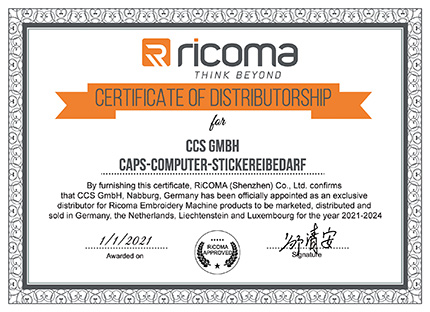 Exclusive Distributor Certificate